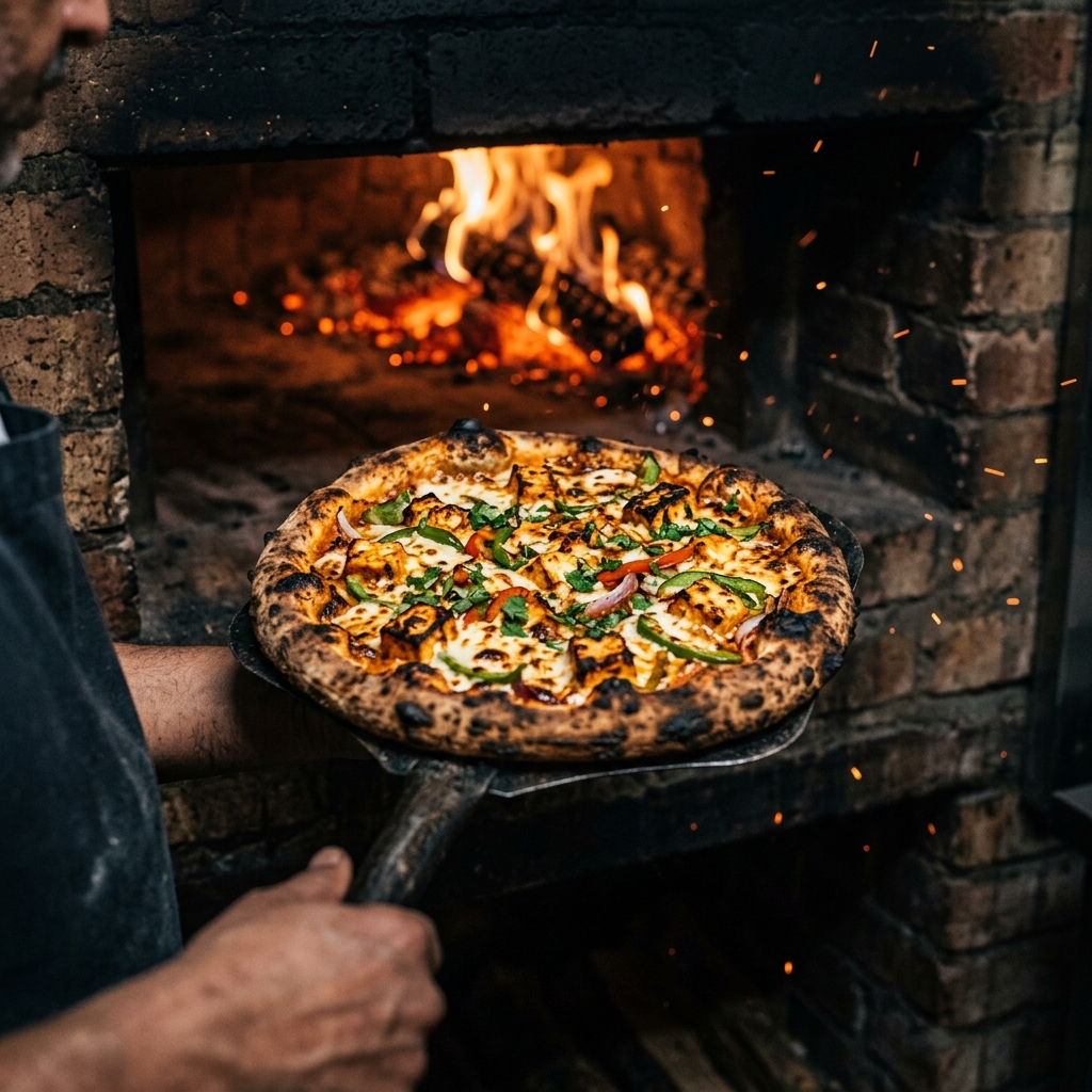 Bubbling hot Tandoori Paneer Pizza
